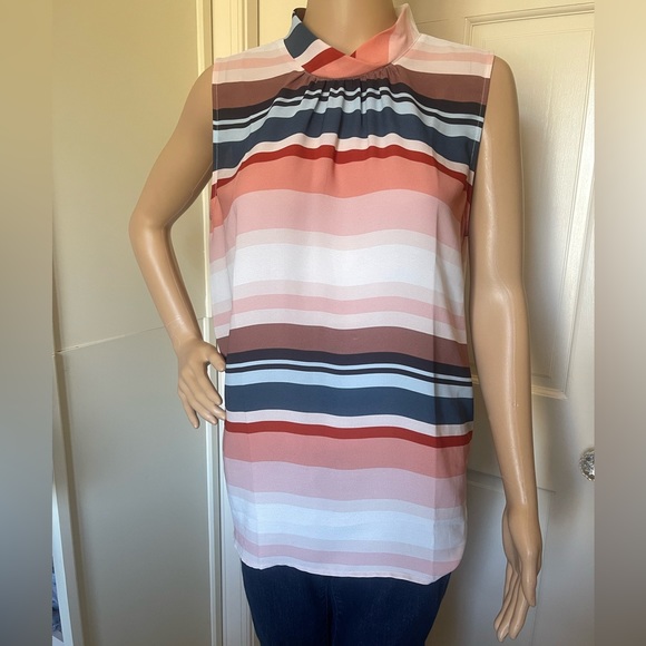 Loft Striped Sleeveless Blouse M - Picture 3 of 6